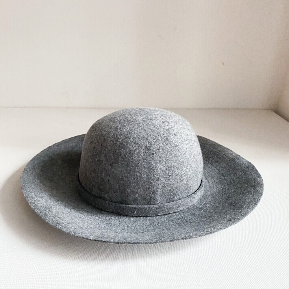 Holt Renfrew Grey wool Floppy Brim Boho Hat Italy M